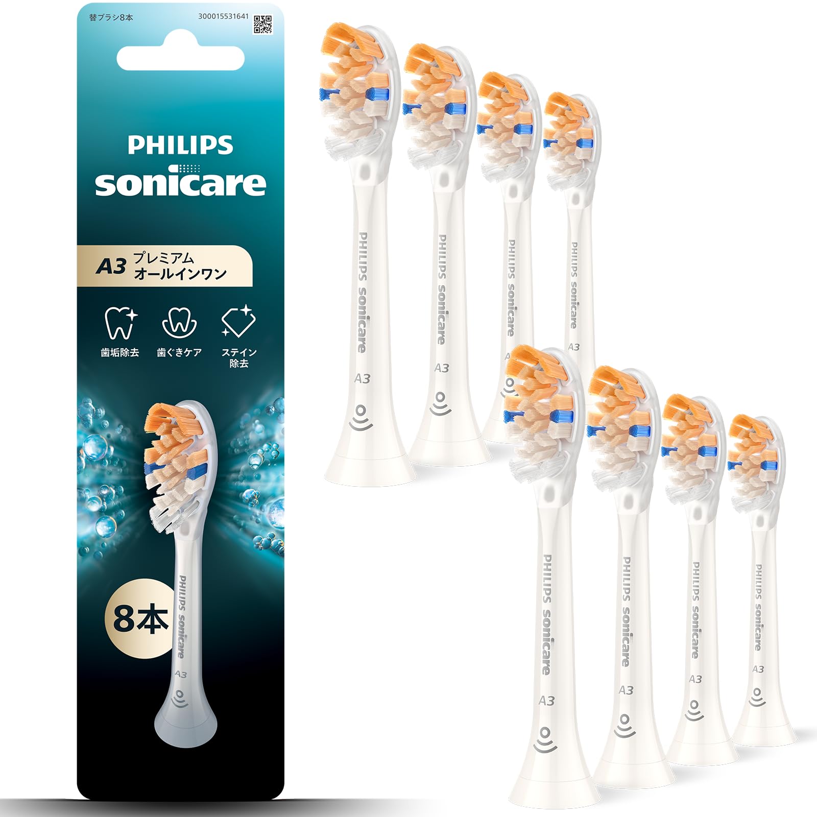 

Продукт Philips Sonicare A3 Premium Regular Сменные насадки для зубной щетки Оригинальный продукт Белый [Оригинал - Флагманская модель] Все-в-одном (8 шт.)