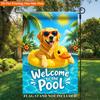 Welcome To The Pool Single Sided Polyester , Holiday Garden Flag - Single-Sided, Polyester, Outdoor Yard Decor