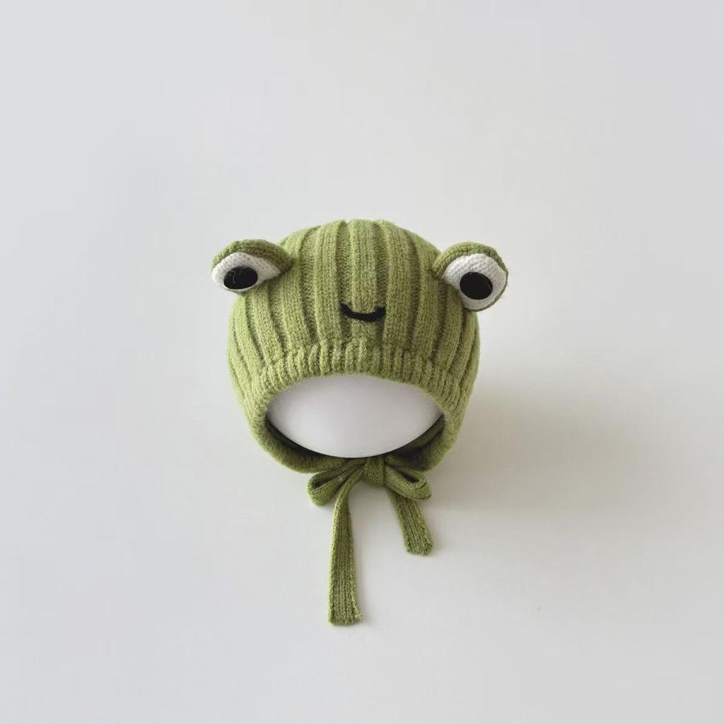 Baby hat autumn and winter cute woolen hat infant super cute thickened ear protection hat small month age warm cover hat