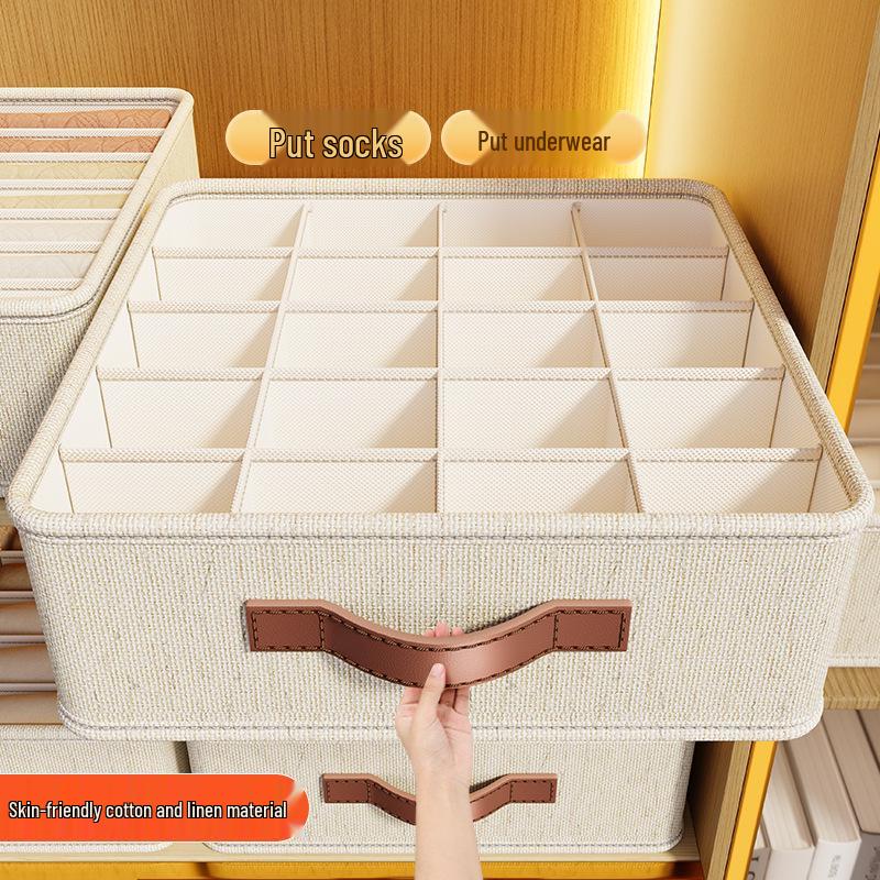 Tianshan Hemp Underwear Storage Box - Multifunctional Drawer Compartment for Bedroom and Dorm Wardrobe