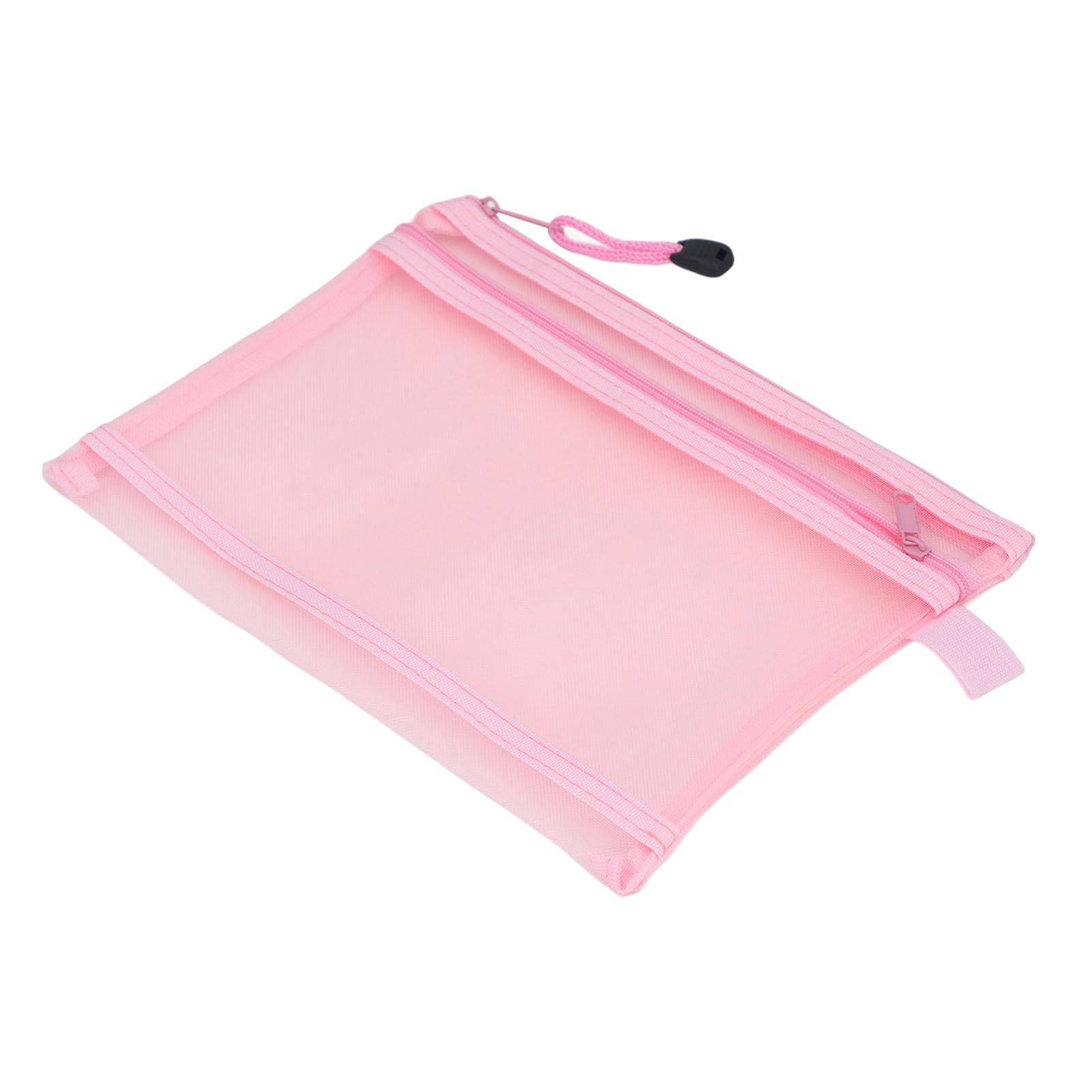 

10 шт. сетчатый мешочек на молнии, двухслойный, размер А5, водонепроницаемый, нейлоновый сетчатый мешочек на молнии, серый розовый