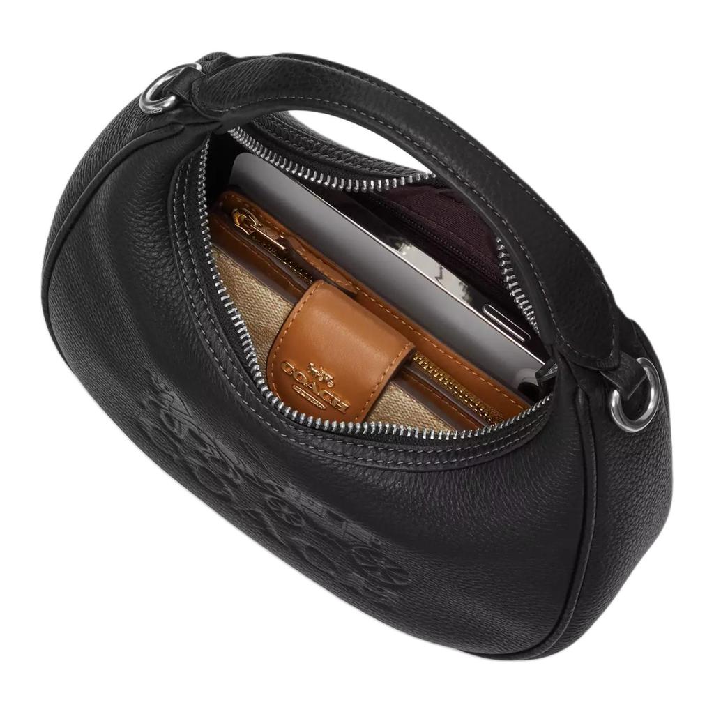 Coach Carmen 20 Letter Logo Zip Closure Leather Hobo Bag Women Bags Black CT774-SVBK