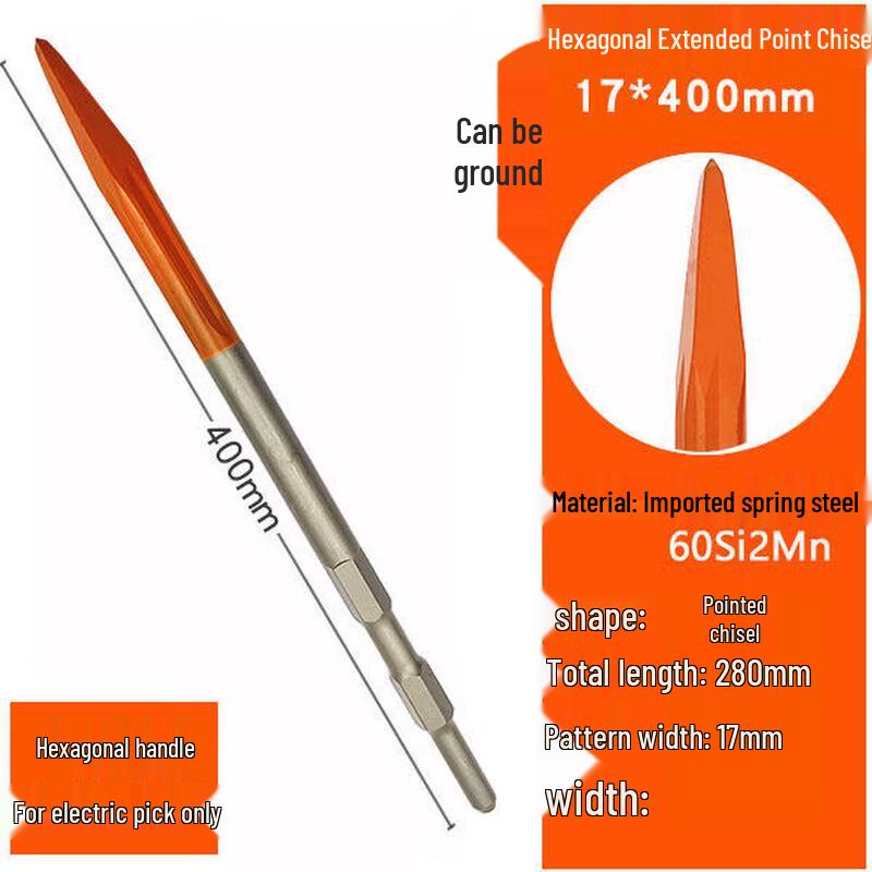 

Spring Steel Hex Shank Electric Hammer Pointed Chisel