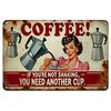 Vintage Metal Coffee Sign, 20x30cm Flat Wall Panel, Retro Decor for Home, Cafe, Bar, Garage, Gym, Bathroom, Funny Gift for Coffee Lover