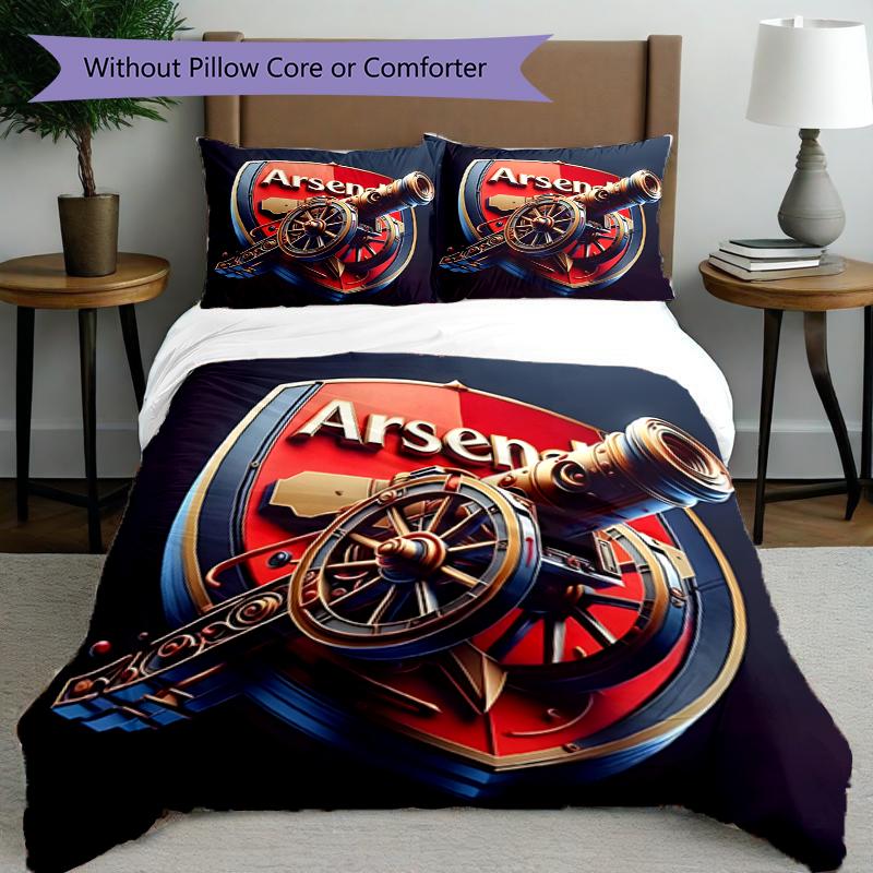 3pcs Duvet Cover Set (1*Duvet Cover + 2*Pillowcase, Without Core),football team.C Print Bedding Set, Bedroom Decor, All‑Season, Birthday Gift