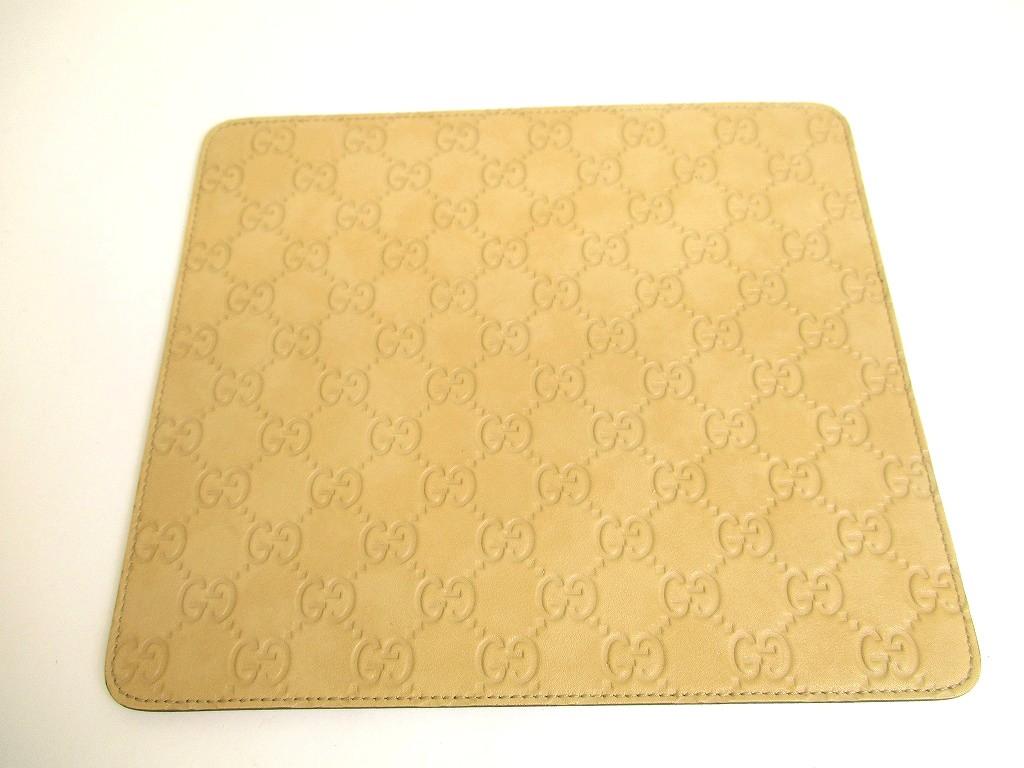 Authentisches GUCCI Guccissima Beige Leder Mauspad #a767 Überholt