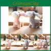 Cute Plush Donkey Keychain Soft Pp Cotton Stuffed Animal Pink And Gray