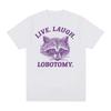 Lebe Lache Lobotomie Waschbär Lustiges Meme T-Shirt Herren Damenmode O-Ausschnitt Harajuku T-Shirts Tops Lässig Baumwolle Übergroßes T-Shirt