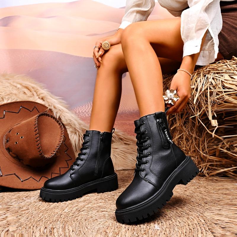 Fashion 2025 NEW Winter Simple and fashionable Warm Short Plush Ankle Boots Women Fashion Woman Comfy Low Heels Leather Boot