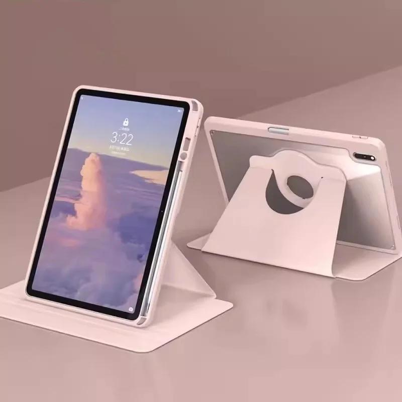 Étui Rotation 360° pour Tablette Samsung Galaxy S11 S10 S9 Ultra 14.6  S8 S7 FE A9 A11 Plus S6 Lite 8.7  Housse à Rabat avec Porte-Stylo For S9 S9 FE 11inch rose