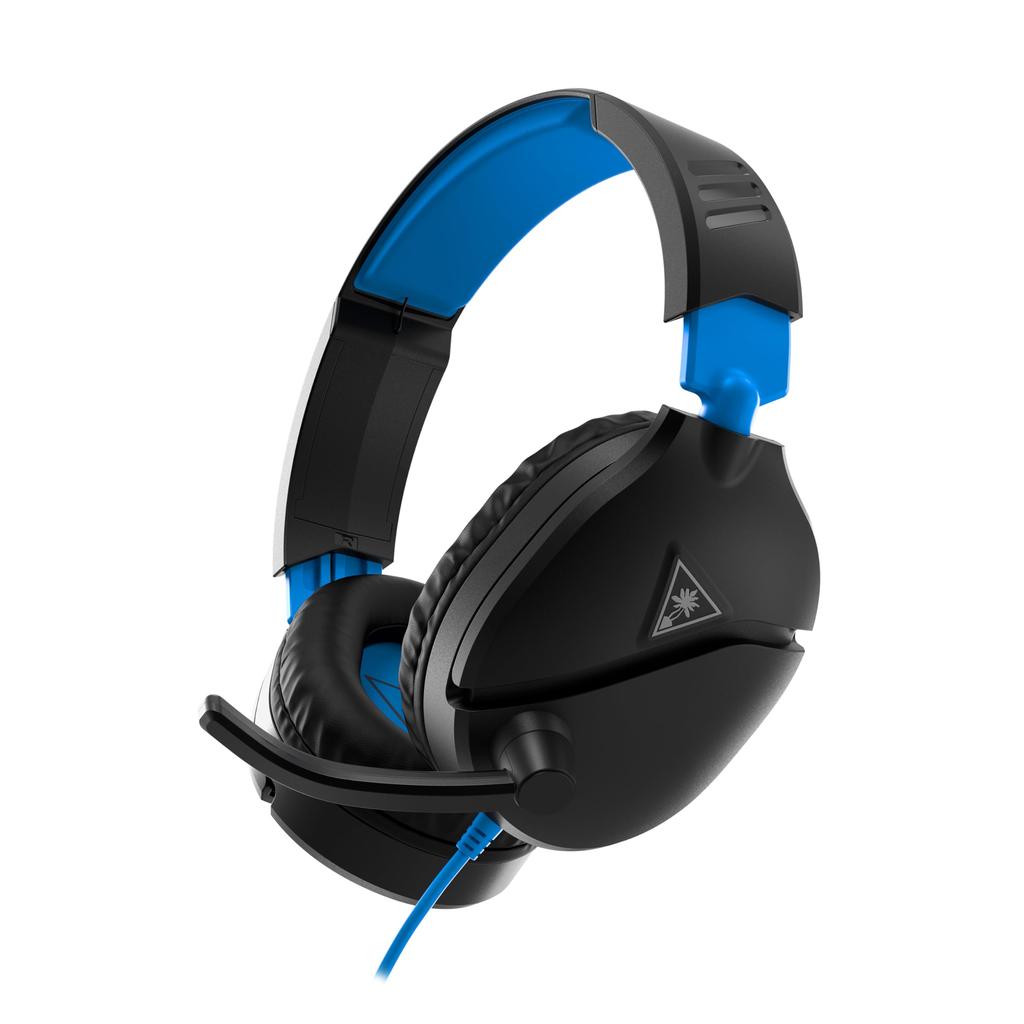 TURTLE BEACH RECON 70P Gaming Headset with Foldable Microphone for Nintendo Black/Blue PC, PS4, PS5, Switch, Xbox, Mobile, 3.5mm, Lightweight,