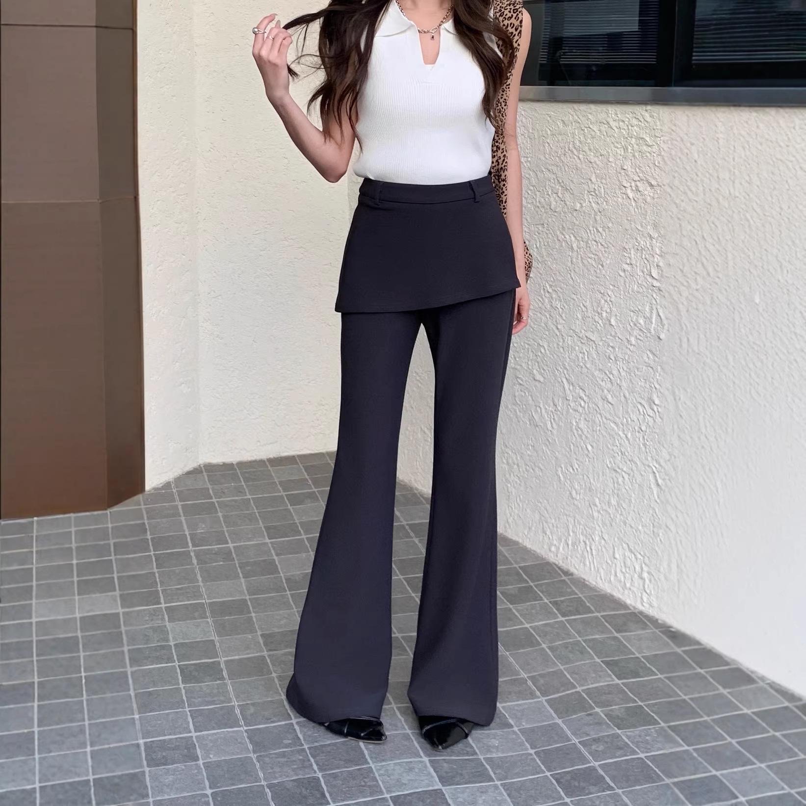 Women s High-Waisted Micro-Flare Harem Pants - Spring Slimming Bloomers, Wide-Leg Sweatpants, Long Fit Small чёрный