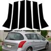 6 Τεμάχια για Peugeot 308 SW/Touring 2007-2014 Αυτοκινήτου Πόρτας Παραθύρου Κολώνας Μέσης Κολώνας Διακοσμητικά Αυτοκόλλητα Μαύρα Αξεσουάρ Στυλ Αυτοκινήτου