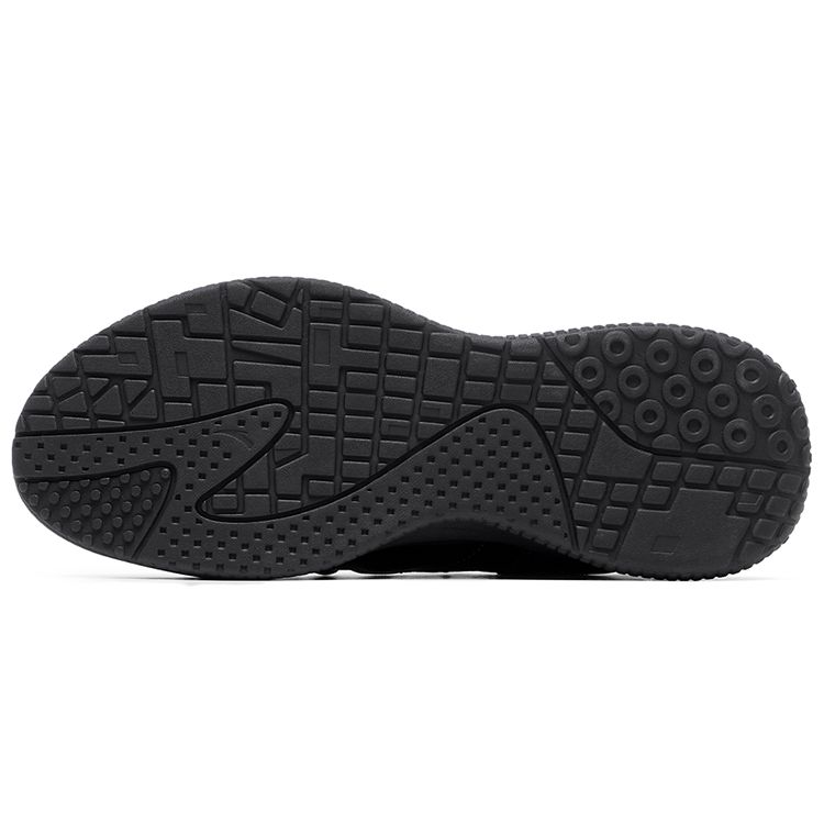 Anta Fabric Synthetic Leather Shock Absorbing Non-Slip Low-Top Casual Shoes Men Shoes Black 112138812-3