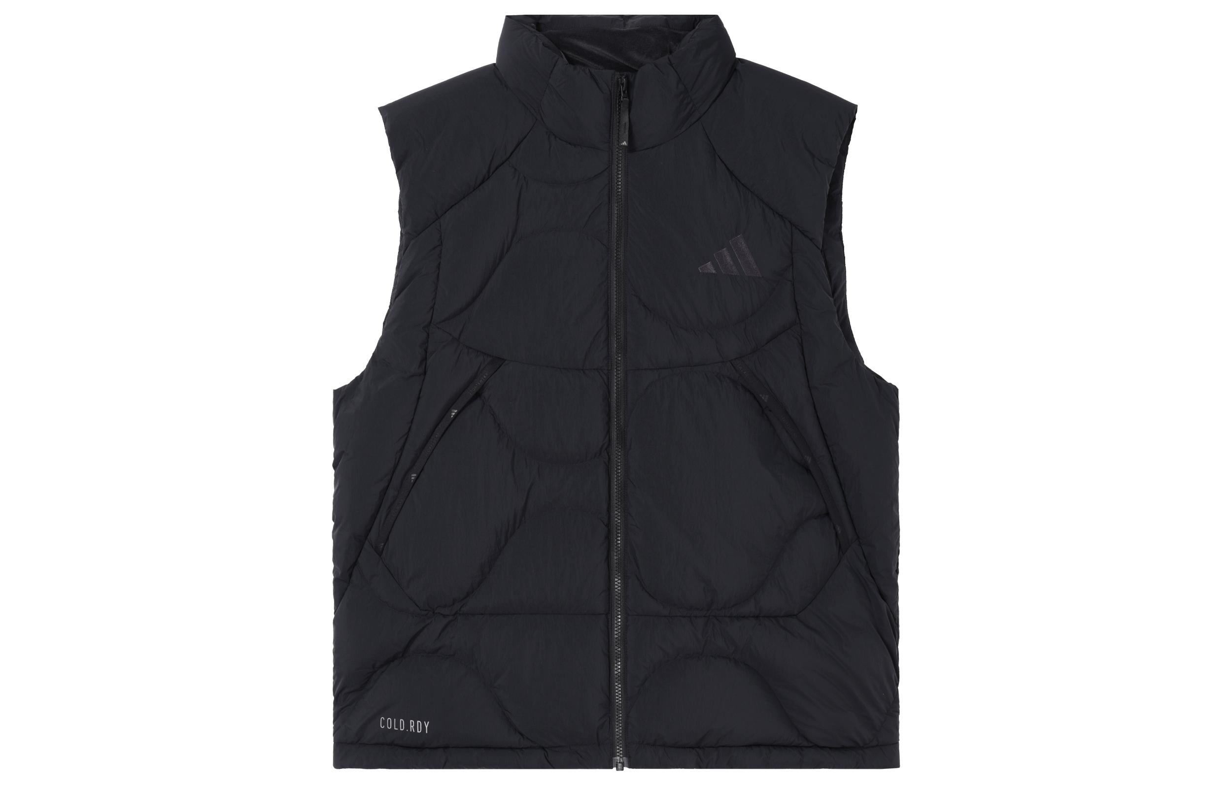 Adidas Down Vests Men s Black Stand Collar Moderate JG5937 2XL