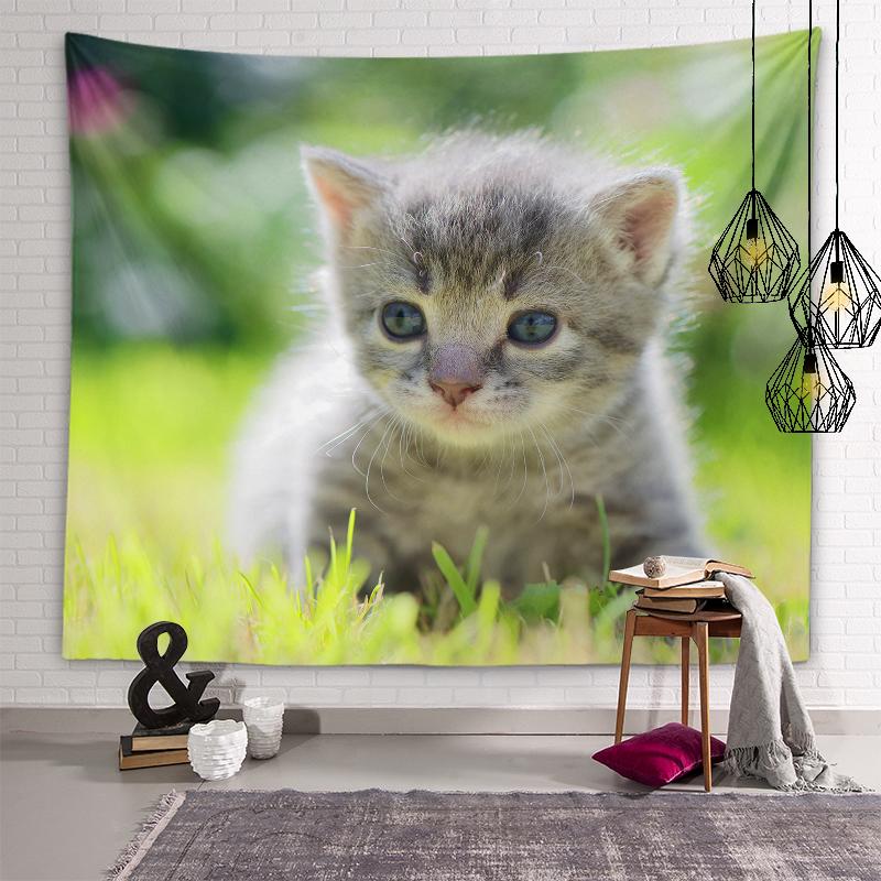 Kawaii Cat Tapestry Animal Wall Art Decoration Tapestry Cute Children's Room Living Room Bedroom Dormitory Room Home Decoration