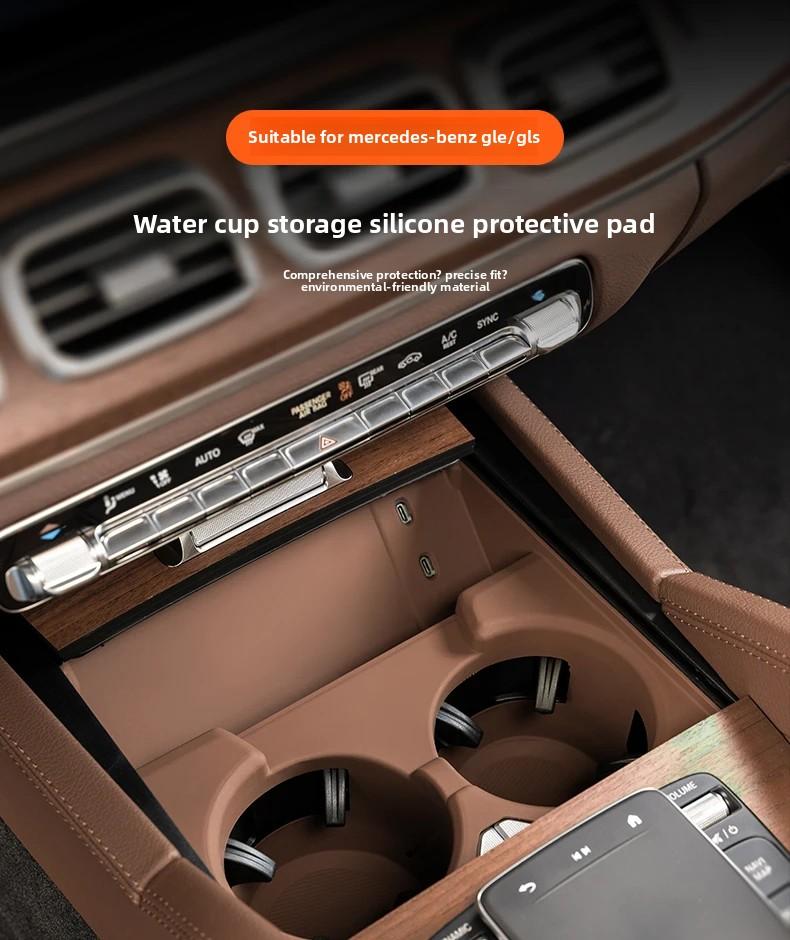 Water Cup Holder and Wireless Charging Pad for Mercedes 24-2026GLE W167 350 V167 Coupe Gls X167 450 500e 350d Trim  Accessories