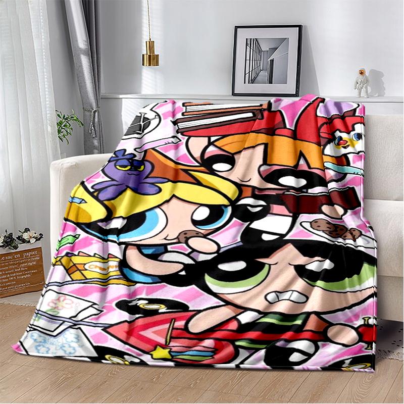 29 Style New Kawaii P-Powerpuff Girl Cartoon Blanket,Soft Throw Blanket for Home Bedroom Bed Sofa Travel Picnic Cover Kid Gift