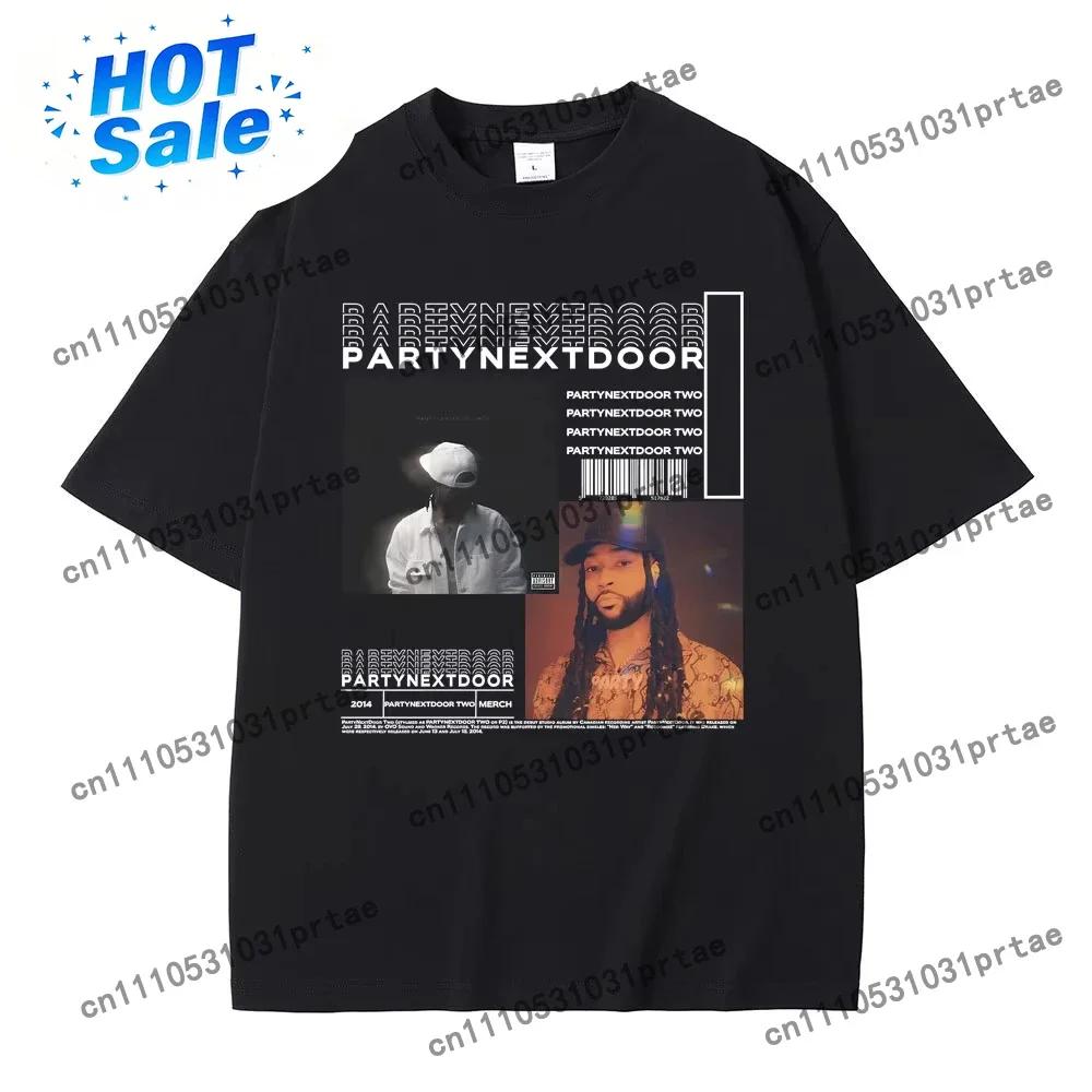Rapper Partynextdoor Two Album Graphic Tshirt Male Hip Hop Vintage Printed Tshirts Unisexs Wounisex Cotton Tees Oversized Black