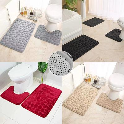 Pebble Embossed Bath Mat Super Absorbent Quick-Dry Thickened Comfortable Toilet Non-slip Floor Mat Machine-Washable Home Decor