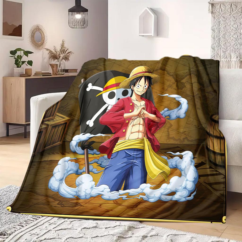 ONE PIECE Monkey D. Luffy Print Blanket Warm Comfortable Flannel Blanket Suitable for Bedrooms,Sofas, Beds,Chairs -QIAO103