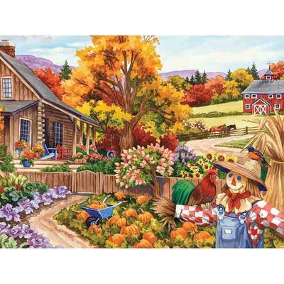 Diamond Painting Kreuzstich Voll Runde Bohrer Herbst Vogelscheuche Diamantstickerei