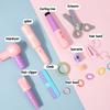 Kids Wooden Makeup Haircut Toy Beauty Fashion Salon Playset Games Combs Hair Dryer Pretend Play House Barber Makeup Kit Girl Toy