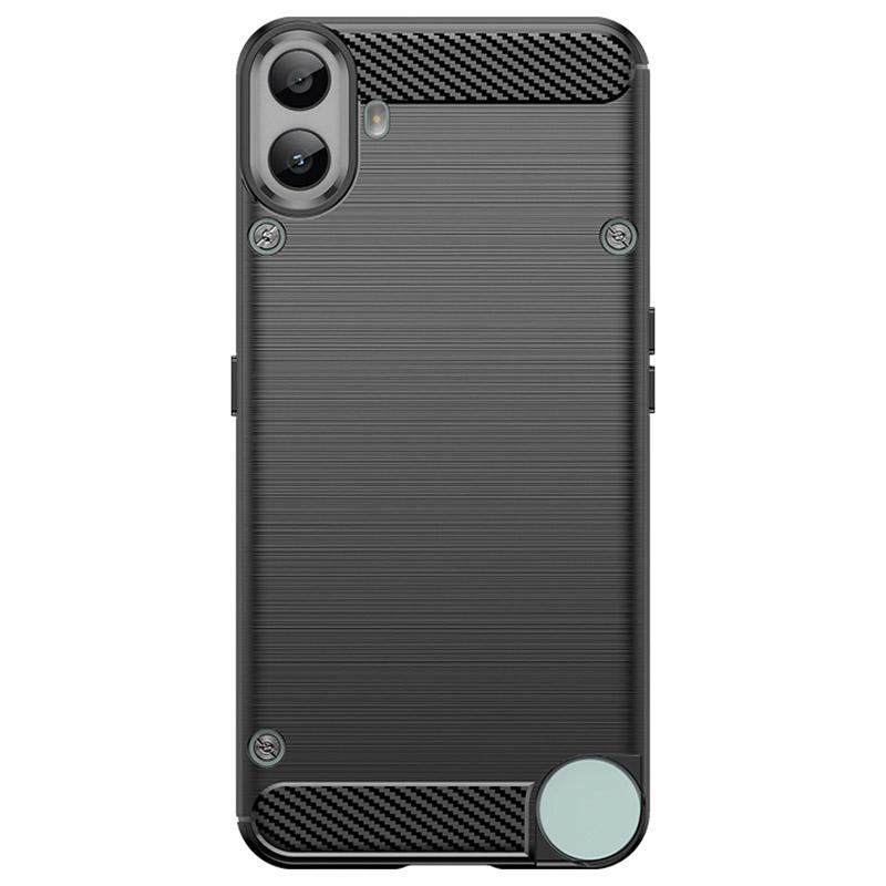 

For Nothing CMF Phone 1 Case Carbon Fiber Texture TPU Brushed Phone Cover Black
