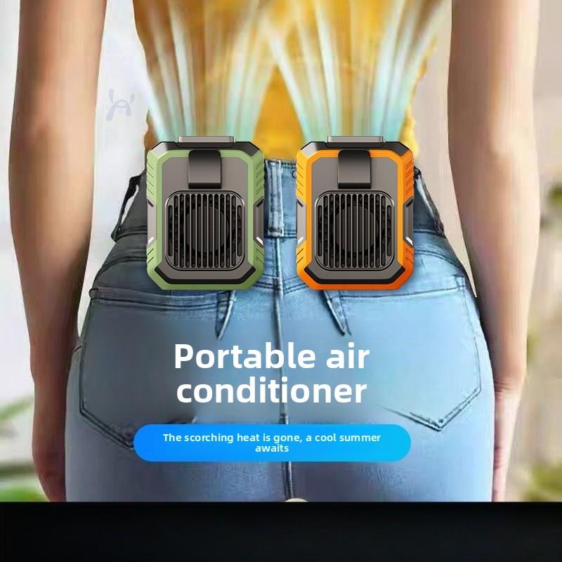 Waist Mount Clip on Fan USB Rechargeable Hand Free High Speed Portable Mini Cooling Fan for Outdoor Working Camping Travel Sport