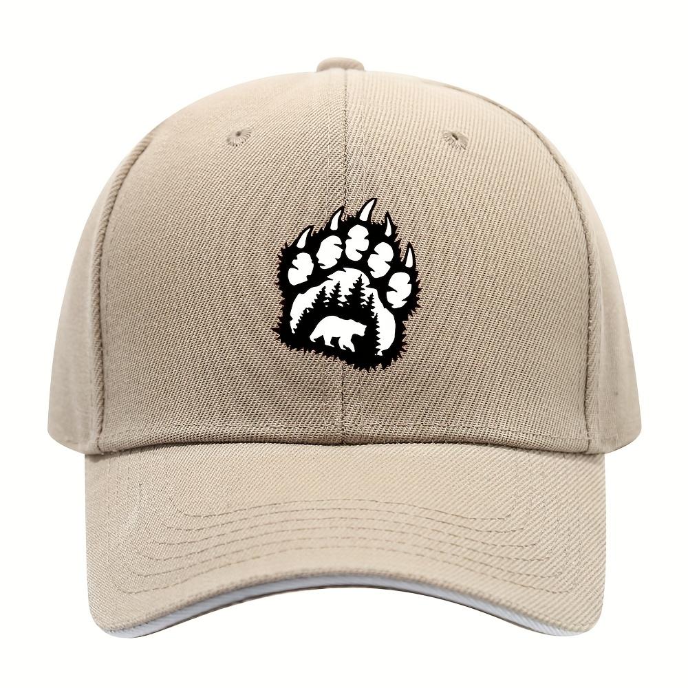 Bear Paw Forest Landscape Baseball Cap Unisex Polyester Outdoor Adjustable Streetwear Cap