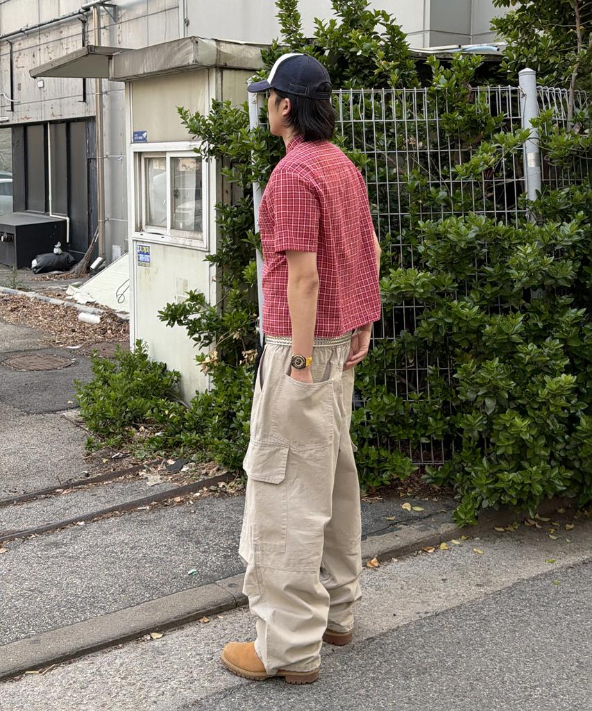 SOMEPLACE MAN Basic Oversized Wide Big Pocket String Parachute Cargo Pants_3 Colors