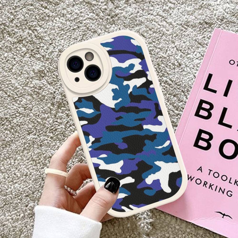 Camouflage Camo Military Army Phone Case For IPhone 16 15 14 11 12 13 Pro Max Plus Back Leather Shell