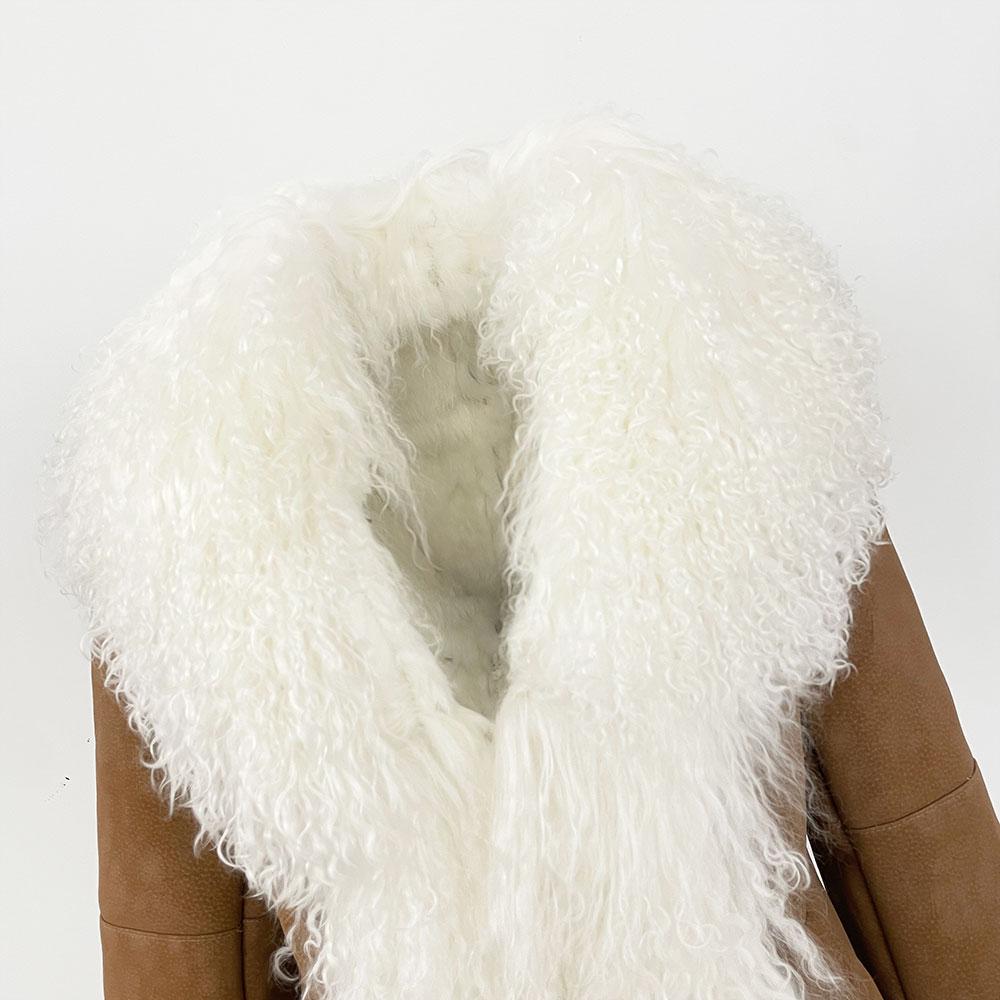 OFTBUY 2024 Winter Women Coat Real Natural Mongolia Sheep Fur Turn-down Collar New Fashion Jacket Thick Warm Casual Overwear