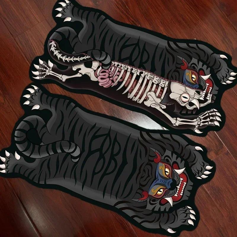 Bedroom Carpet Anti-slip Dirt-resistant Wear-resistant Living Room Rugs Tiger Interesting Pattern Home Decoration Floor Mat