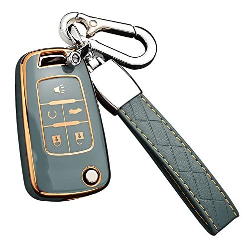Do etui na kluczyk do Chevroleta z brelokiem, etui na kluczyk z TPU Premium z pełną ochroną do Chevroleta Equinox Camaro Cruze Malibu Sonic Buick Terrain