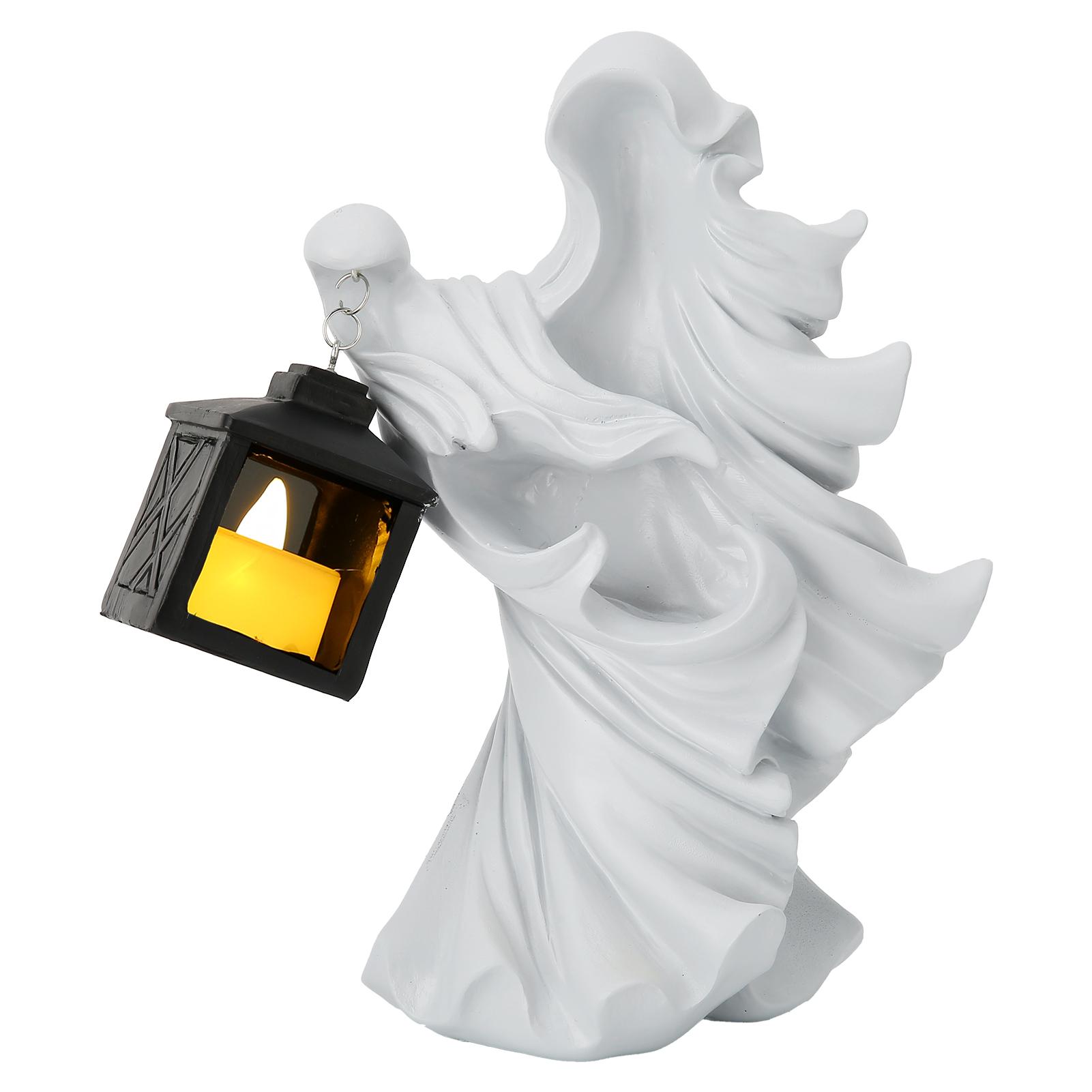 

LED Halloween Ornament Resin Witch Sculpture Statue Lantern for Garden Terrace Festivals