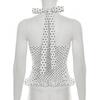 Slim Fit Halter Ruffle Vest Top Sleeveless Women Camisole Comfortable Y2k Dot Crop Top  Summer