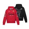 American Retro Street Racing Hooded Sweatshirt Embroidered Zip-Up Jacket Loose Fit Teens