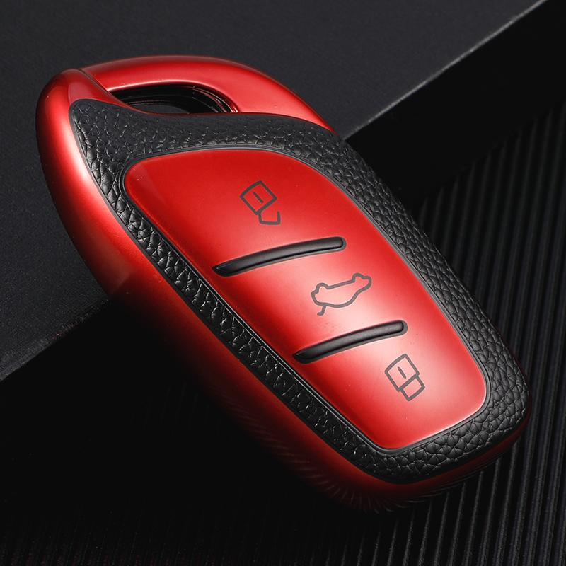 TPU Couro Carro Inteligente Chave Capa Case Holder Bolsa Chaveiro para Roewe RX5 I5 I6 RX3 RX8 ERX5 para MG ZS EV MG6 EZS Protetor