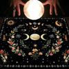 Divinations Tablecloth Moonphases Flower Pattern Tarot Tablecloth Altars Cloth