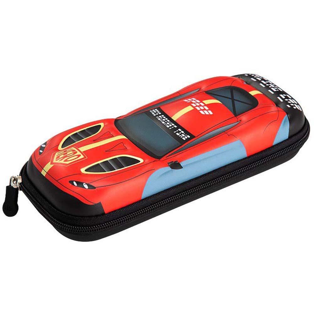 Pressure-resistant Car Pencil Case Cartoon 3D Pen Organizer Pen Bag Storage Pen Pocket  Boys красный