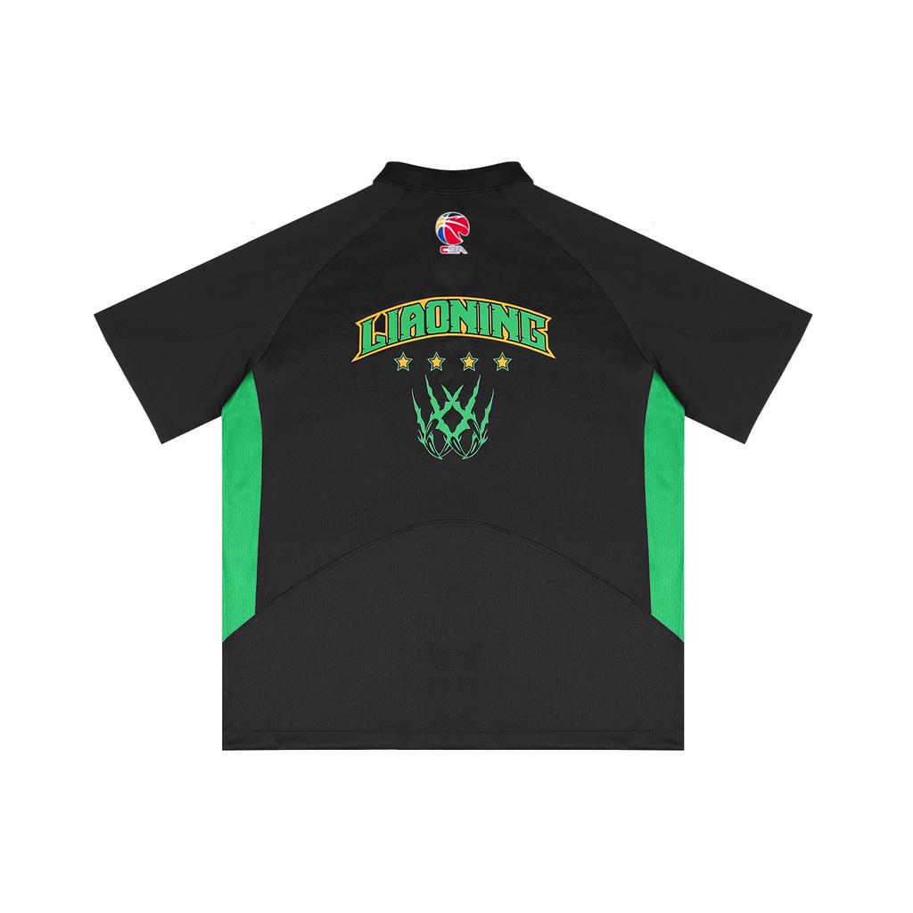 Li Ning CBA 25-26 Season Liaoning Team Casual Polo Shirt Unisex Tops Black Green ASHV369-1