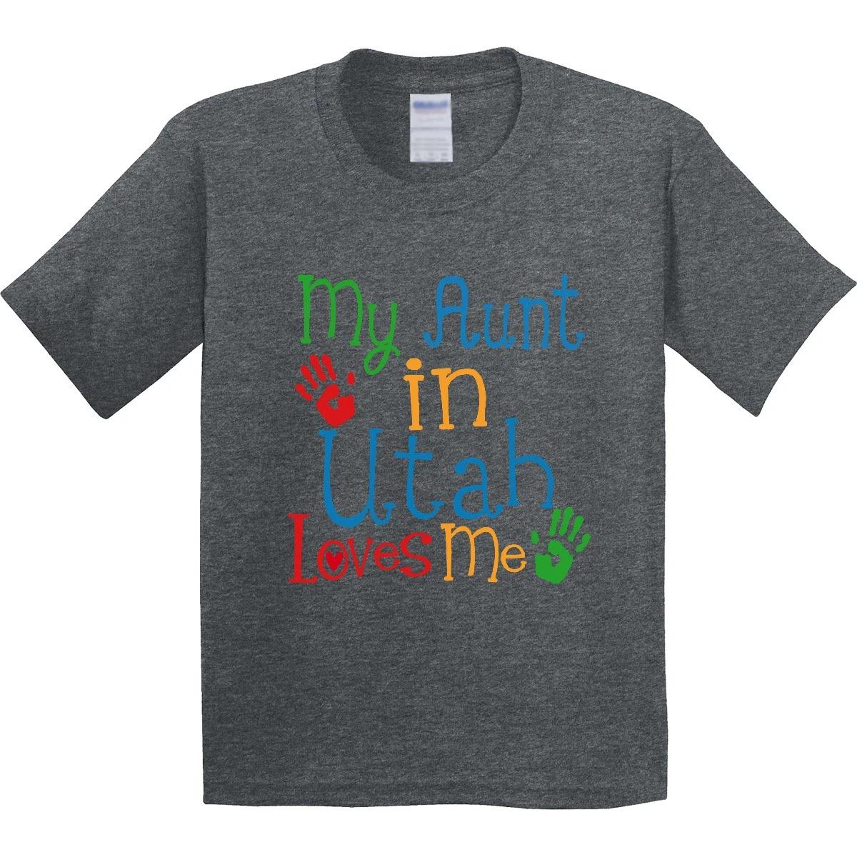 Inktastic My Aunt In Utah Loves Me Youth T-Shirt Auntie From Childs Boys Girls 150