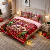 3pcs Christmas imitation relief K-Pop Demon Hunters printed coreless down comforter set multi size bedroom bedding decoration