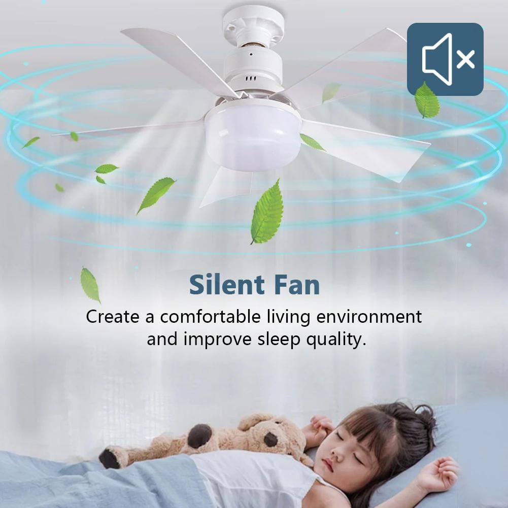 52CM/42CM Modern Ceiling Fan with LED Light Remote Control Silent Ceiling Fan for Kitchen Bedroom Basement Dining Living Room