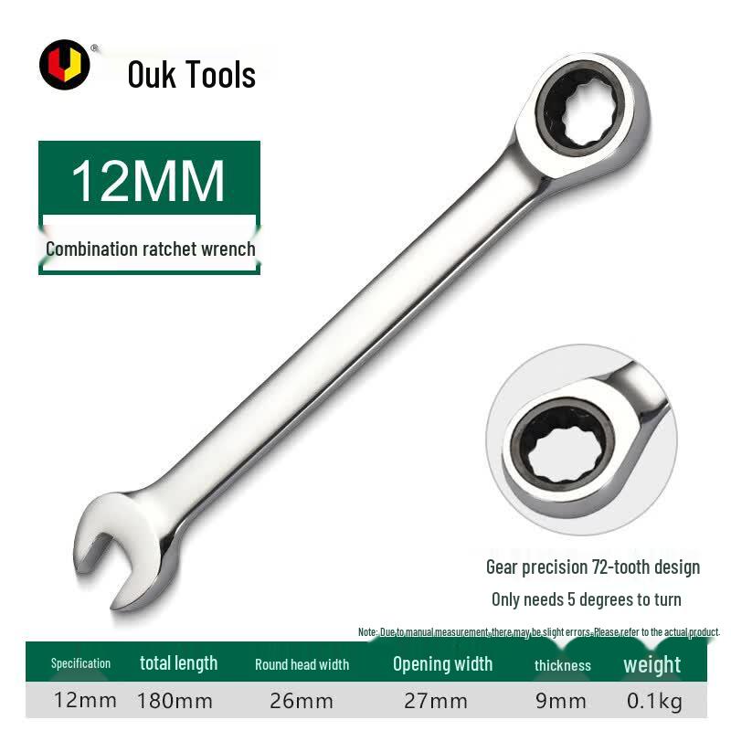 OUKE Dual-Purpose Open-End Ratchet Wrench