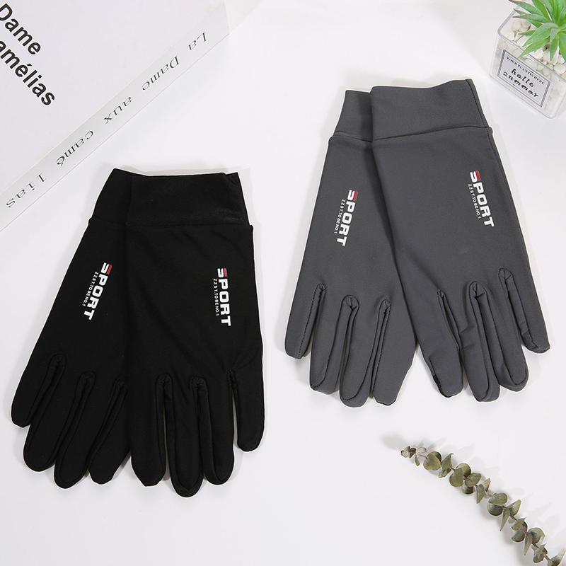 Guanti da Ciclismo Integrali in Seta di Ghiaccio per Uomo e Donna Sport all'Aperto Fitness Guida Pesca Alta Elasticità Confortevoli Protezione Solare