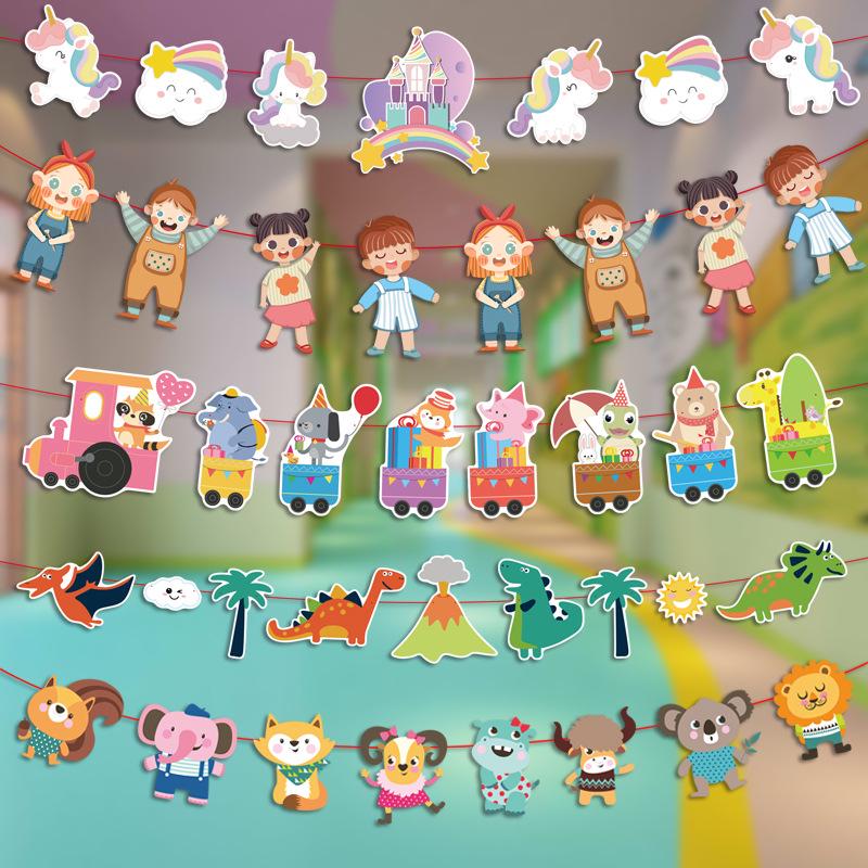 Kreative Back-to-School Cartoon Banner Dekoration für Klassenzimmer und Kindergärten