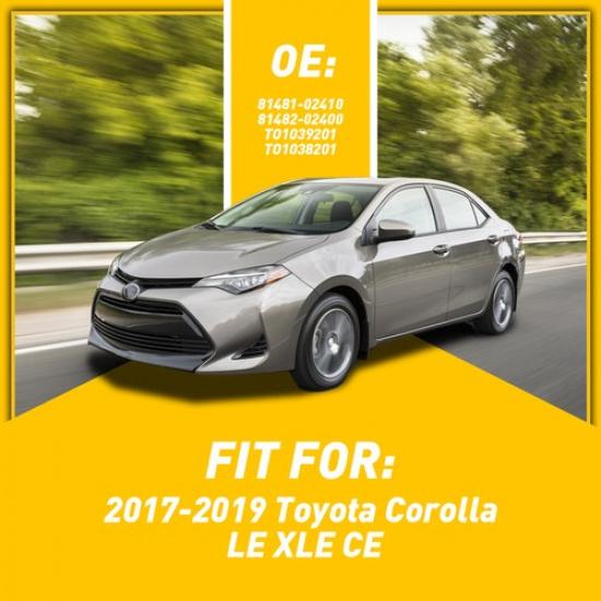 For 2018 2017  Toyota Corolla LE XLE Fog Light Lamp Bumper Cover Bezels EOOG
