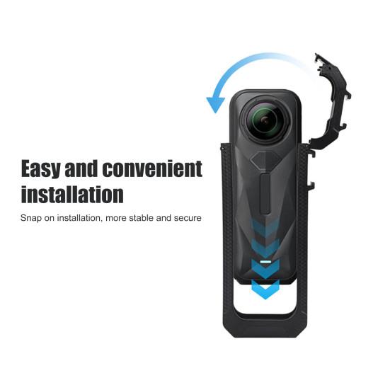 PC Protective Frame for Insta360 X5 Camera Magnetic Quick Release Interface Mounting Bracket Housing Shell Case for Action Camera Accessories
